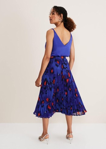 Phase Eight Clarisse Print Skirts Deep Blue/Multicolor Canada | DNUBSC-268